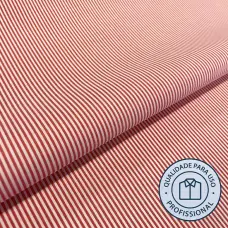 Tricoline Listrada Para Camisaria Com Elastano 29% Algodão 67% Poliéster 4% Elastano 1,40L - 5179 - vermelho