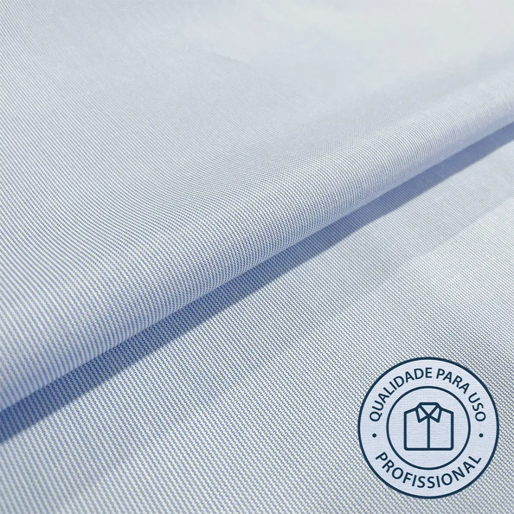 Tricoline Listrada Para Camisaria Sem Elastano 67% Algodão 33% Poliéster 1,50L - 1428 - azul claro