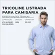 Tricoline Listrada Para Camisaria Sem Elastano 67% Algodão 33% Poliéster 1,50L - 1428 - azul claro