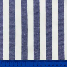 Tricoline Listras Grandes Fio Tinto 100% Algodão - Azul marinho