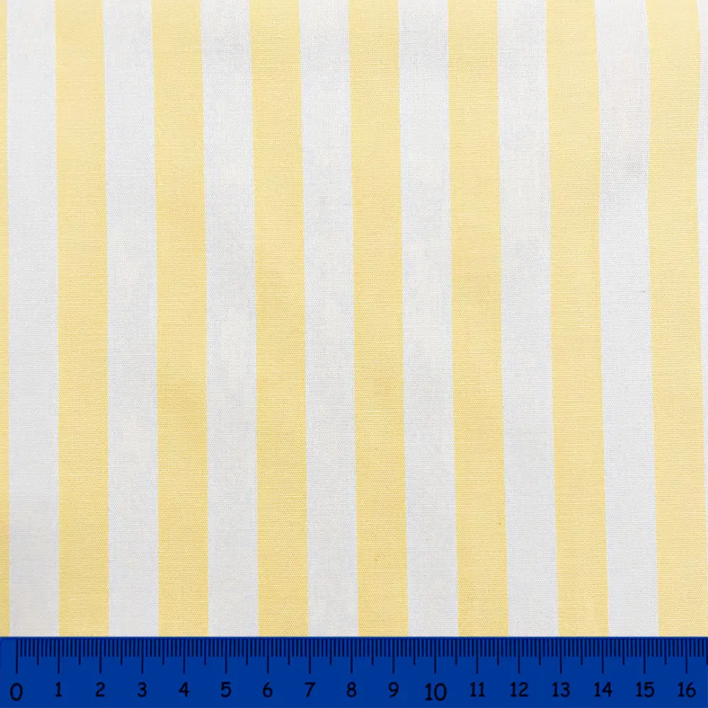 Tricoline Listras Grandes Fio Tinto 100% Algodão - Amarelo