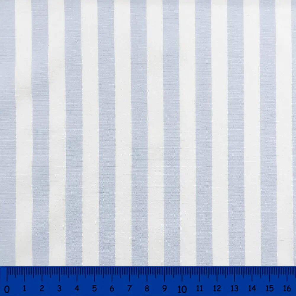 Tricoline Listras Grandes Fio Tinto 100% Algodão - Azul bebê