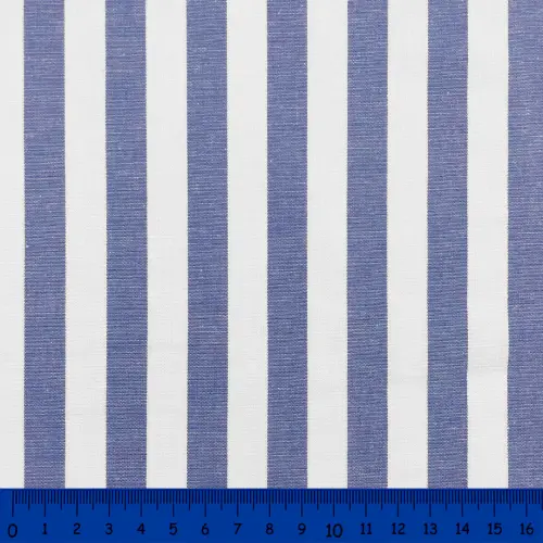 Tricoline Listras Grandes Fio Tinto 100% Algodão - Azul royal