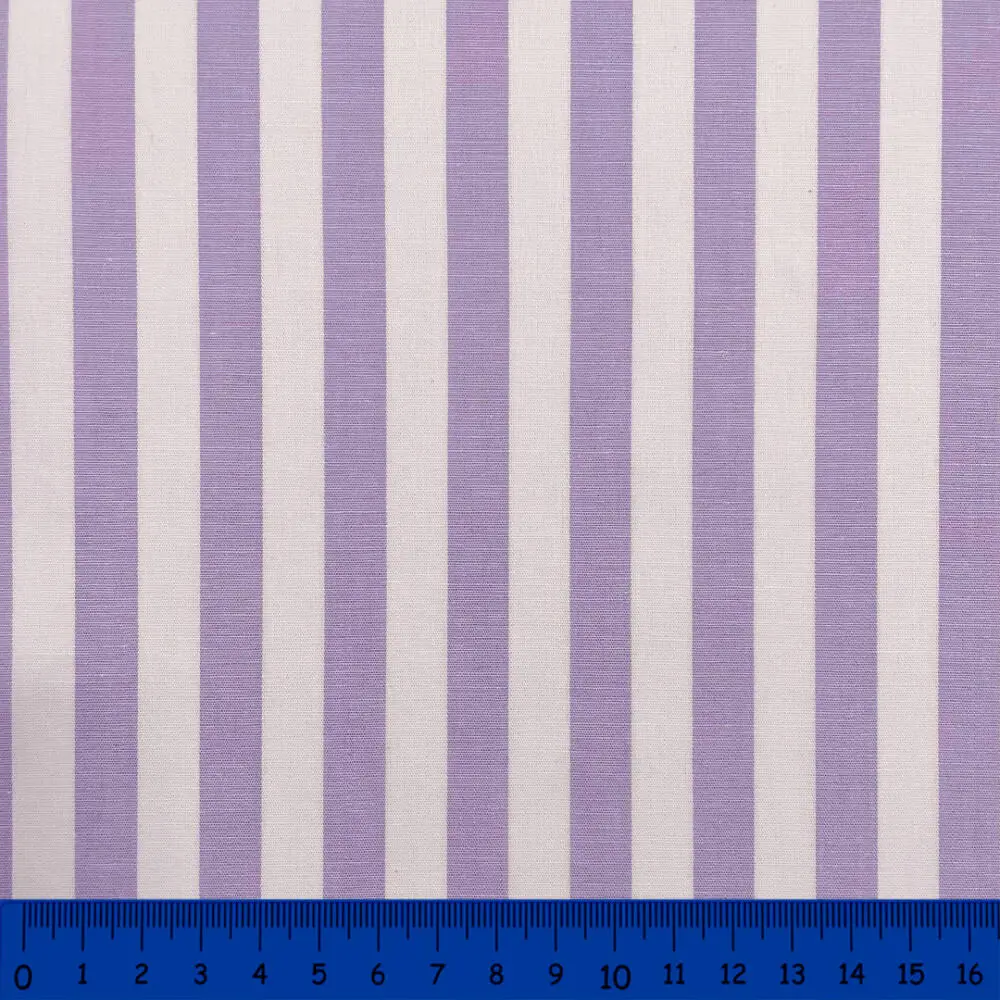 Tricoline Listras Grandes Fio Tinto 100% Algodão - Lilás