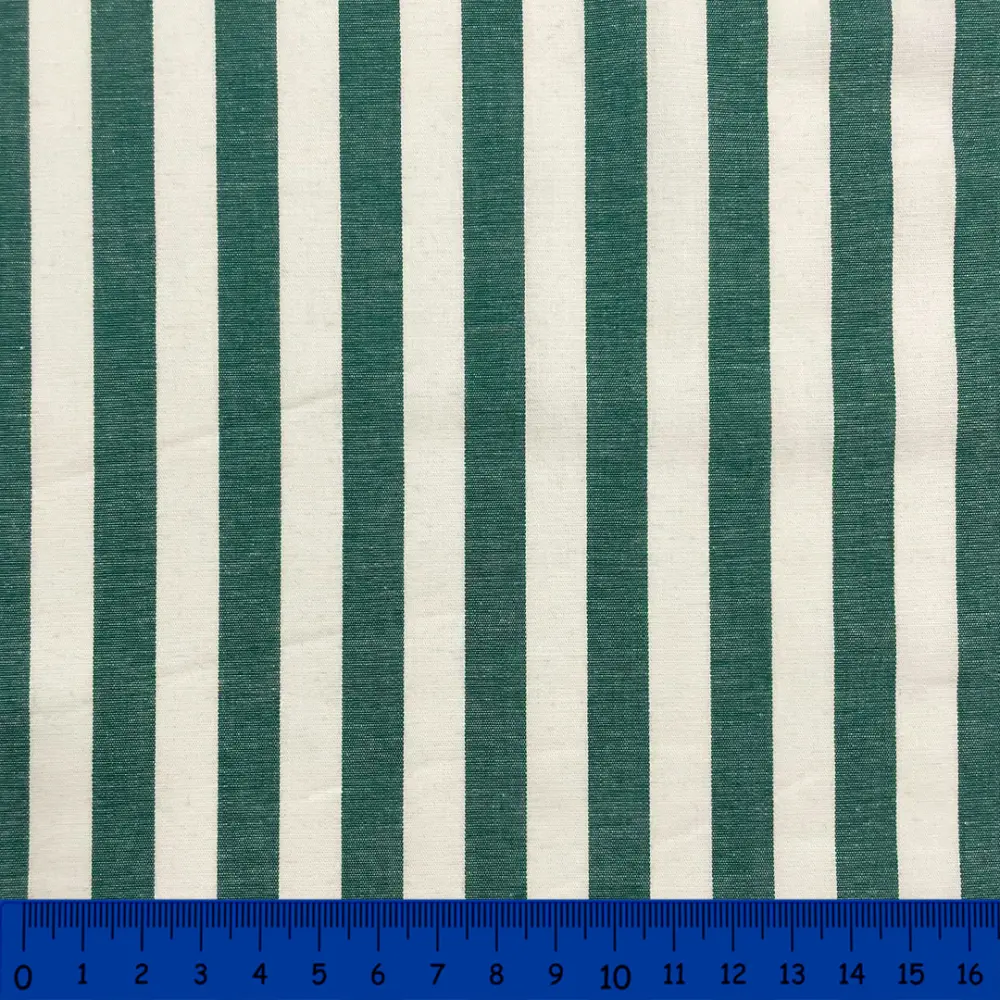 Tricoline Listras Grandes Fio Tinto 100% Algodão - Verde bandeira