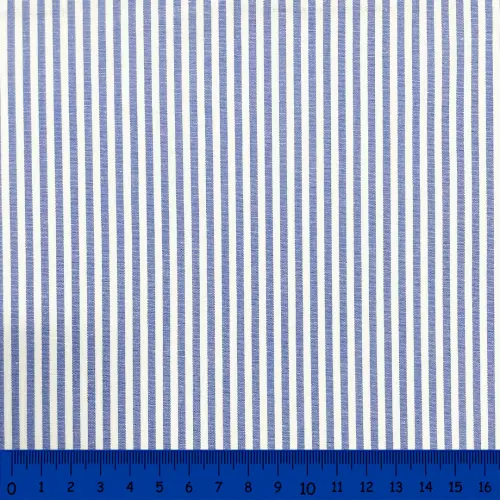 Tricoline Listras Médias Fio Tinto 100% Algodão - Azul royal