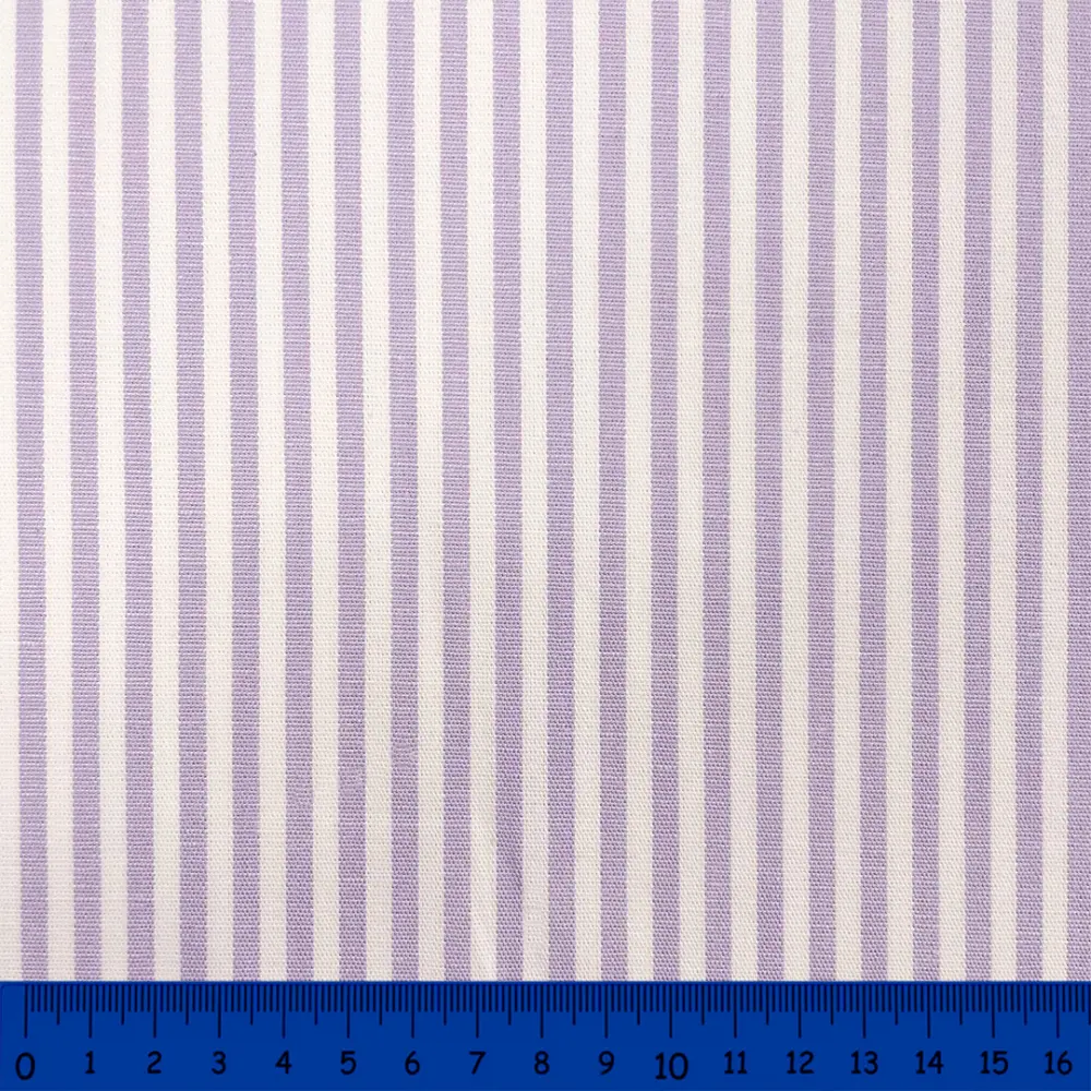Tricoline Listras Médias Fio Tinto 100% Algodão - Lilás