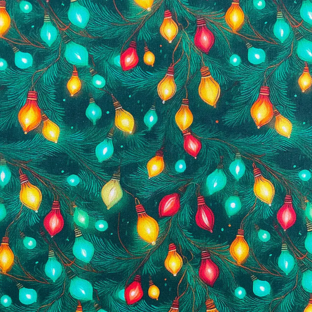 Tricoline Luzinhas de Natal 100% Algodão - 1,50m largura - Variante 1