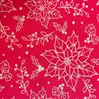 Tricoline Natal Contorno Flores com Glitter 100% Algodão - 1,50m largura - Vermelho