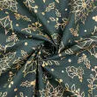 Tricoline Natal Contorno Flores com Glitter 100% Algodão - 1,50m largura - Verde