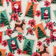 Tricoline Natal Selos Postais 100% Algodão - 1,50m largura - Variante 1
