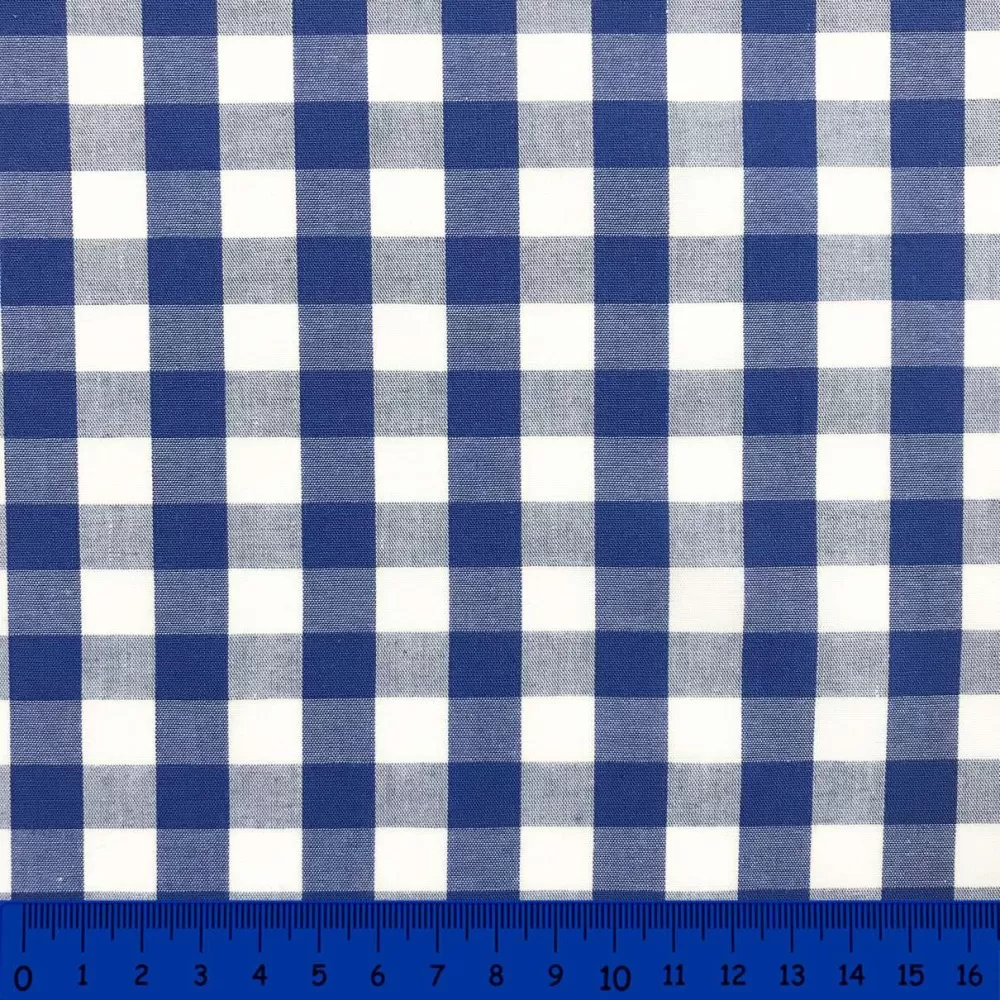 Tricoline Estampado 100% Algodão - Xadrez Azul - Tiradentes Têxtil - Sua  melhor opção em tecidos online