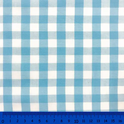 Tricoline Xadrez Fio Tinto - Extra Grande - 100% Algodão - Azul bebê
