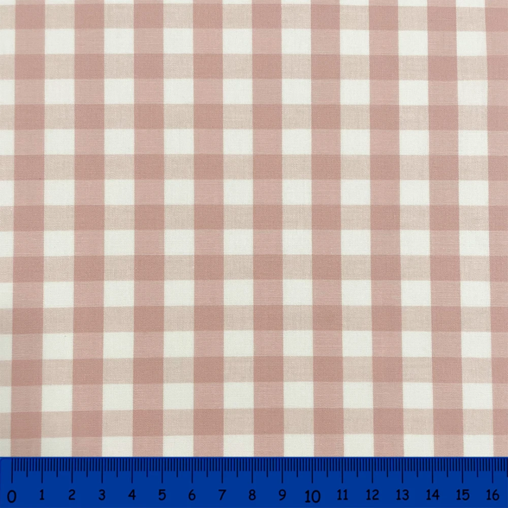 Tricoline Xadrez Fio Tinto - Extra Grande - 100% Algodão - Rose