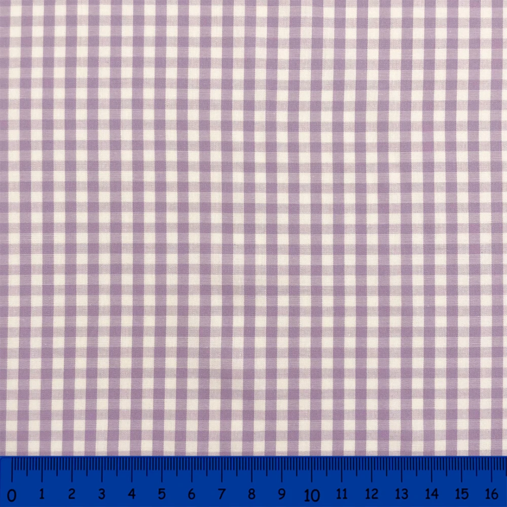 Tricoline Xadrez Fio Tinto - Grande - 100% Algodão - Lilás