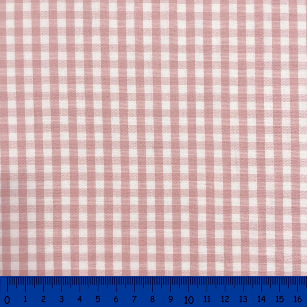 Tricoline Xadrez Fio Tinto - Grande - 100% Algodão - Rose