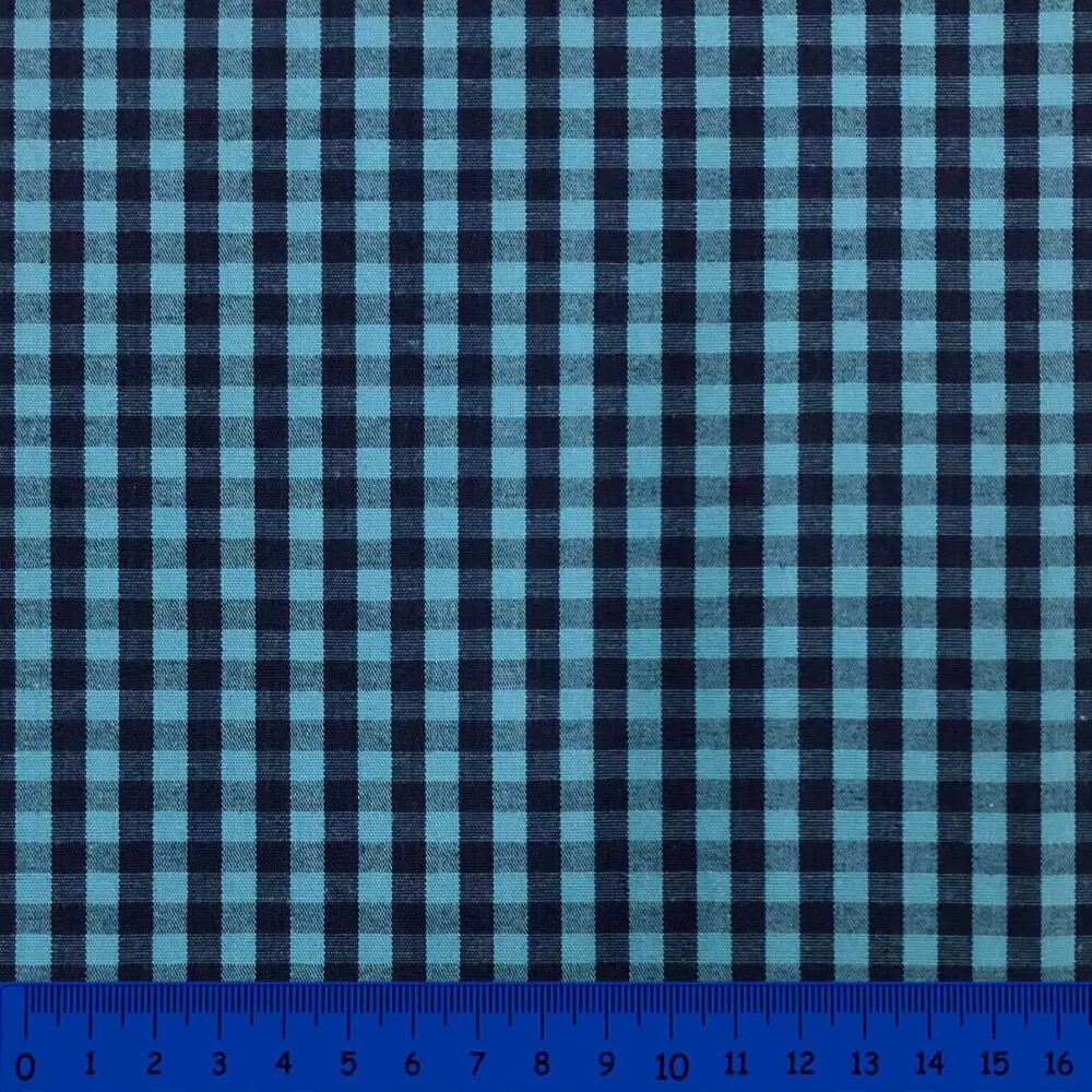 Marilinhas Tecidos - Tricoline 100% algodão - lonita xadrez azul
