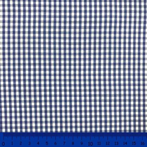 Tricoline Xadrez Fio Tinto - Médio - 100% Algodão - Azul royal