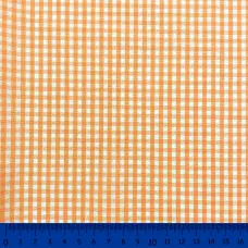 Tricoline Xadrez Fio Tinto - Médio - 100% Algodão - Laranja