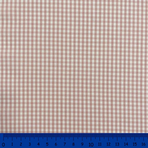 Tricoline Xadrez Fio Tinto - Médio - 100% Algodão - Rose