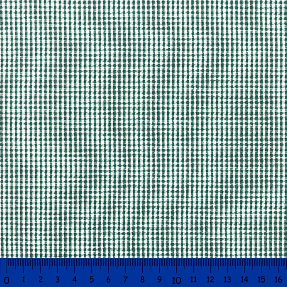 Tricoline Xadrez Fio Tinto - Pequeno - 100% Algodão - Verde bandeira