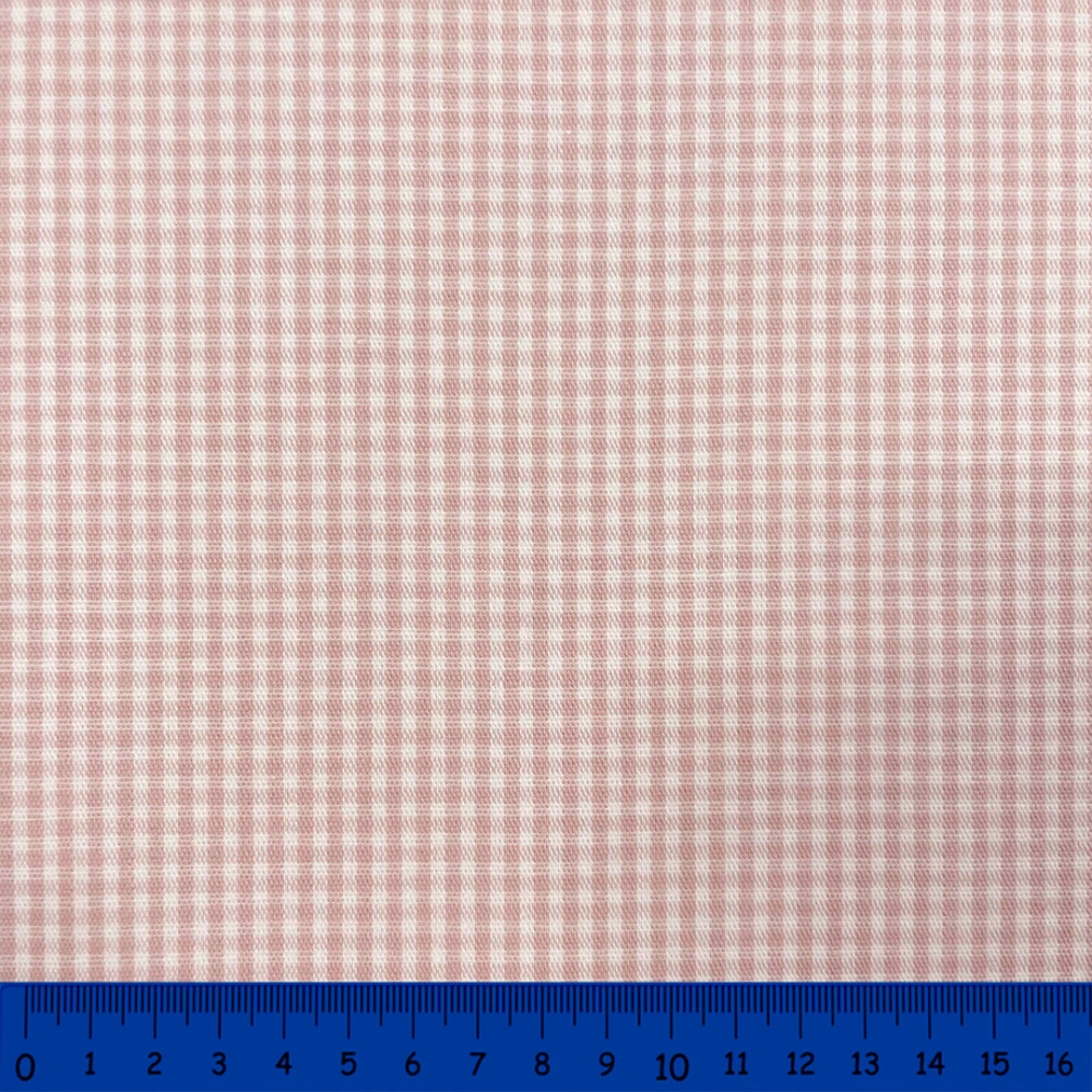 Tricoline Xadrez Fio Tinto - Pequeno - 100% Algodão - Rose