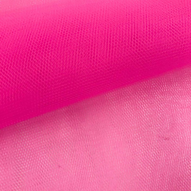 Tule PA - 100% Poliamida - 1,20m largura - Pink neon